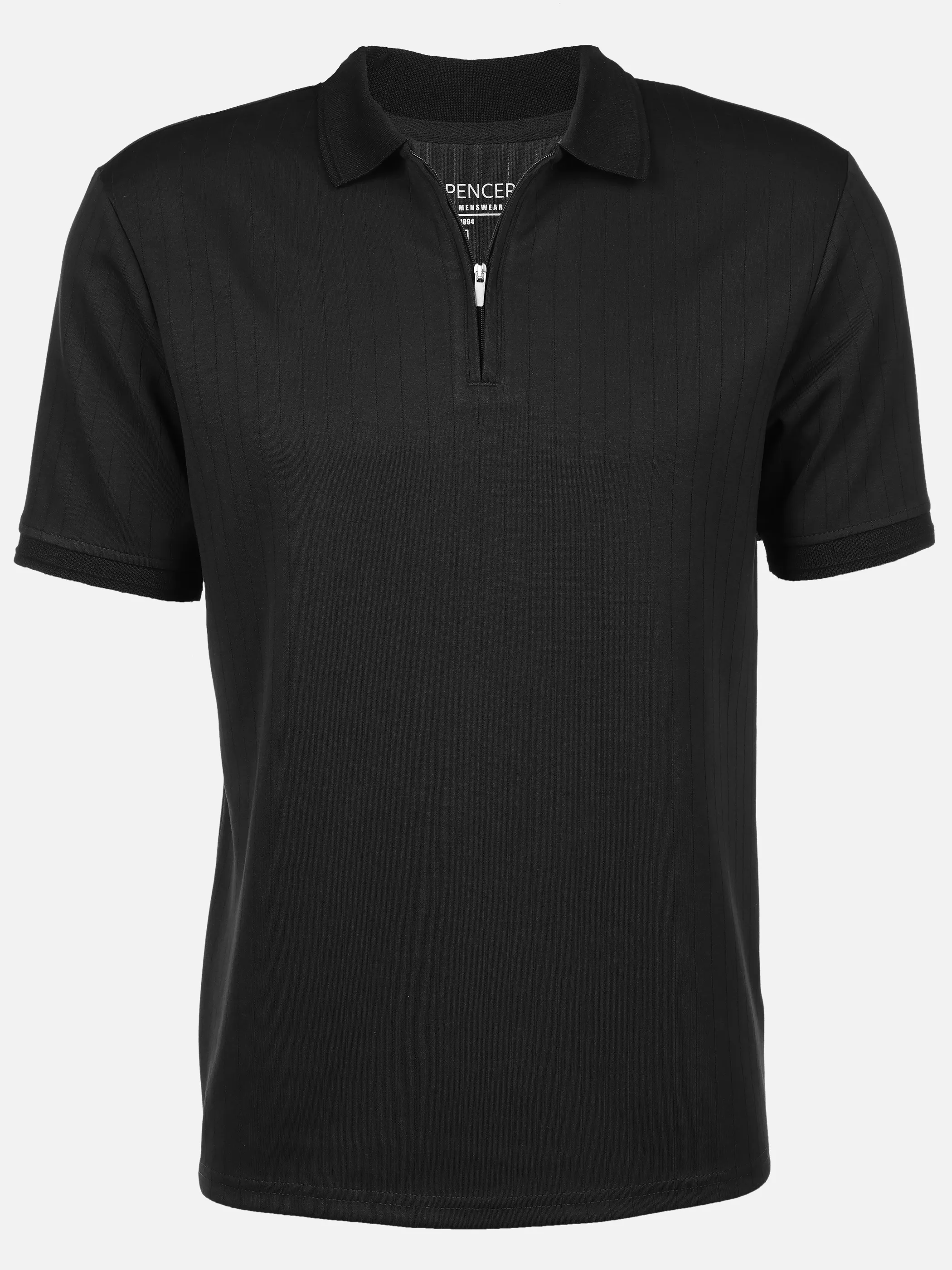 Jim Spencer He. Poloshirt 1/2 Arm drop needle Schwarz 928820 BLACK 1